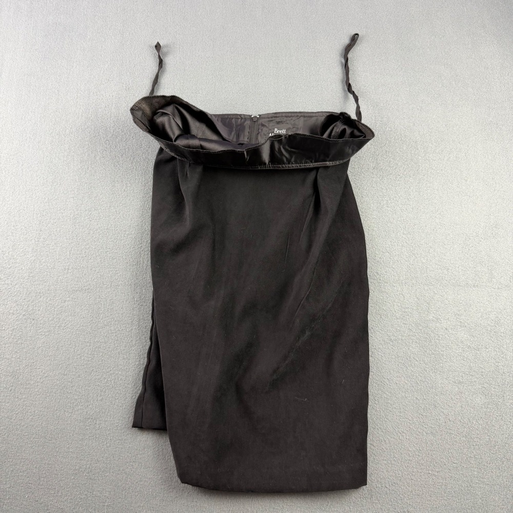 Brett Alixander Black Faux Suede Pencil Skirt Size 8 Back Vent Mini Skirt - Picture 7 of 7